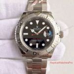 Replica Rolex Yachtmaster Watch Stainless Steel Black Face